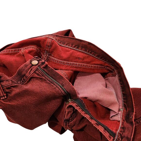Wrangler Vintage Jeans For Men Size 36x30 Red Distressed Style - Picture 8 of 16